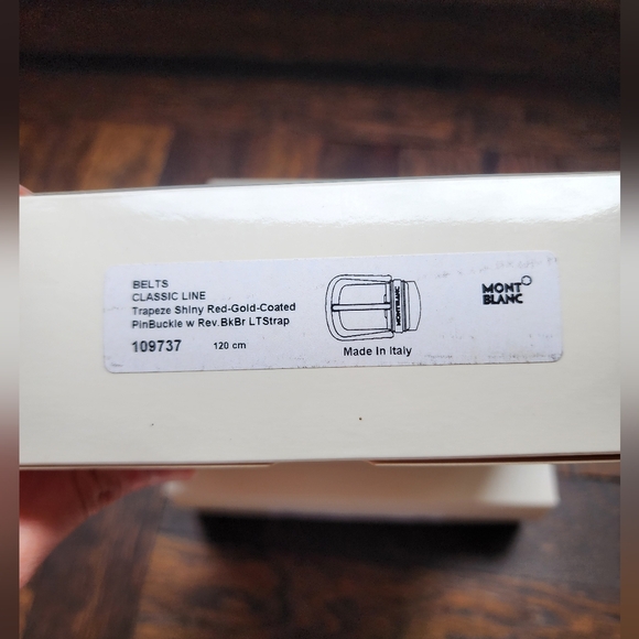 New 100% Auth Montblanc Men's Belt Trapeze Buckle Reversible Black Brown Belt - Picture 11 of 11